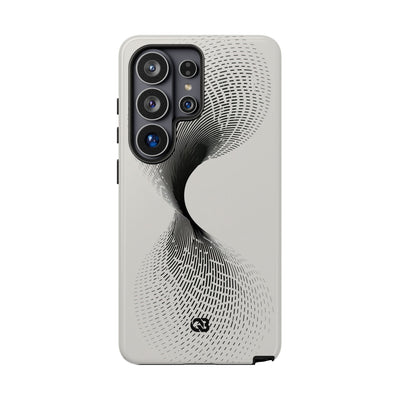 White Tough Phone Case for Samsung - Linear Torsion Grid