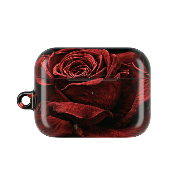 Crimson Noir Rose · Hard Case for AirPods & AirPods Pro · Black
