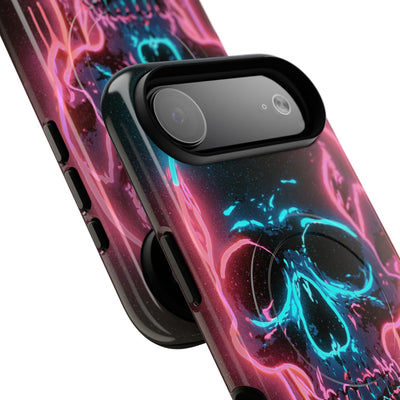 Neon Drip Skull · Tough 2.0 Magnetic Phone Case for iPhone · Black