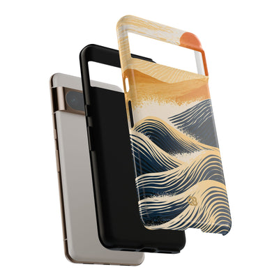Blue Tough Phone Case for Google Pixel - Kyoto Cresting Tide