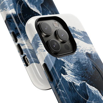 Fjord Summit Bear · Tough 2.0 Magnetic Phone Case for iPhone · Blue