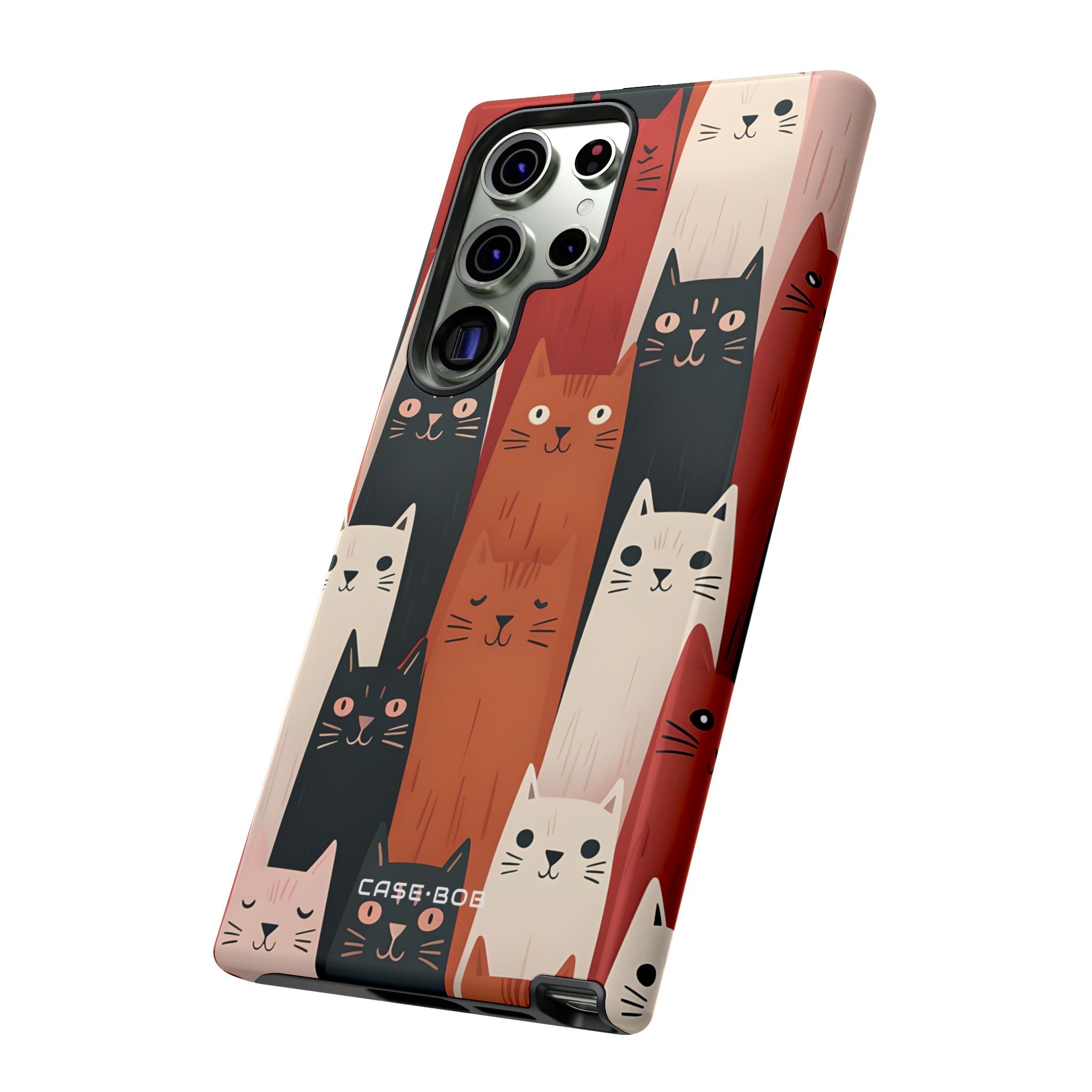 Elongated Cats Zwart Samsung S23 Ultra Case - Tough