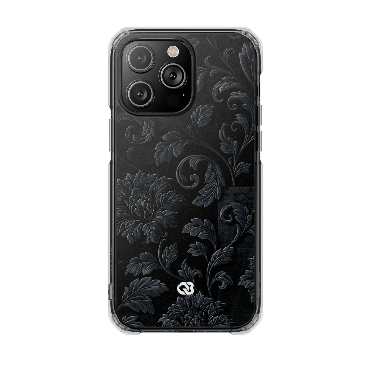 Obsidian Damask · Clear Impact Magnetic Phone Case for iPhone ·  Black