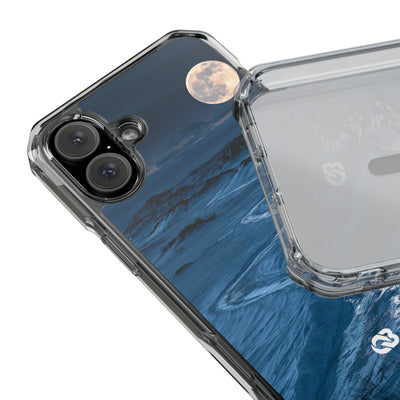 Arctic Moon Drift · Clear Impact Magnetic Phone Case for iPhone · Blue