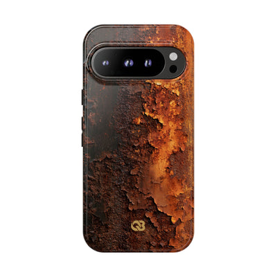 Orange Tough Phone Case for Google Pixel - Oxidized Iron Crust