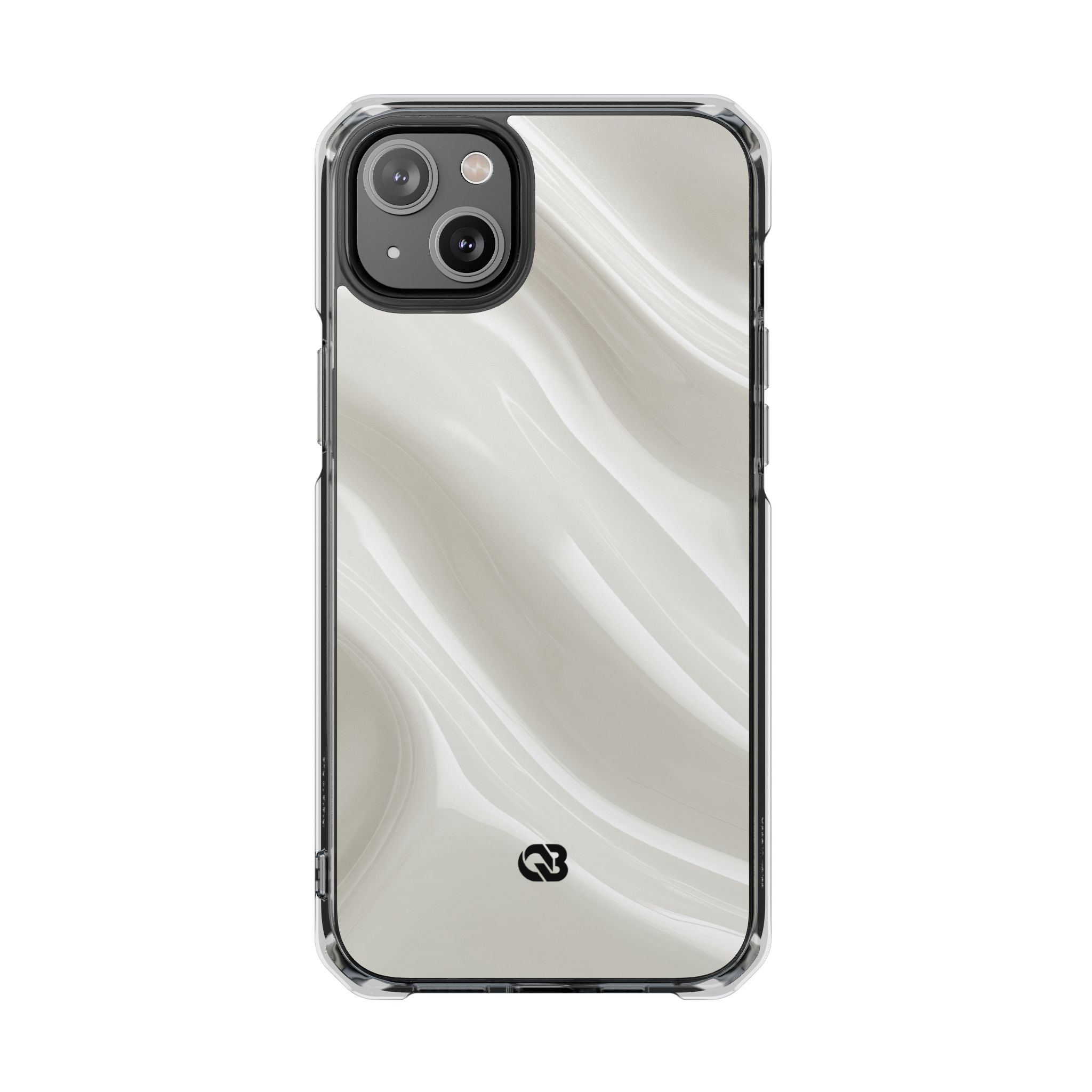 White Impact MagSafe Phone Case for iPhone - Polished Ivory Wave