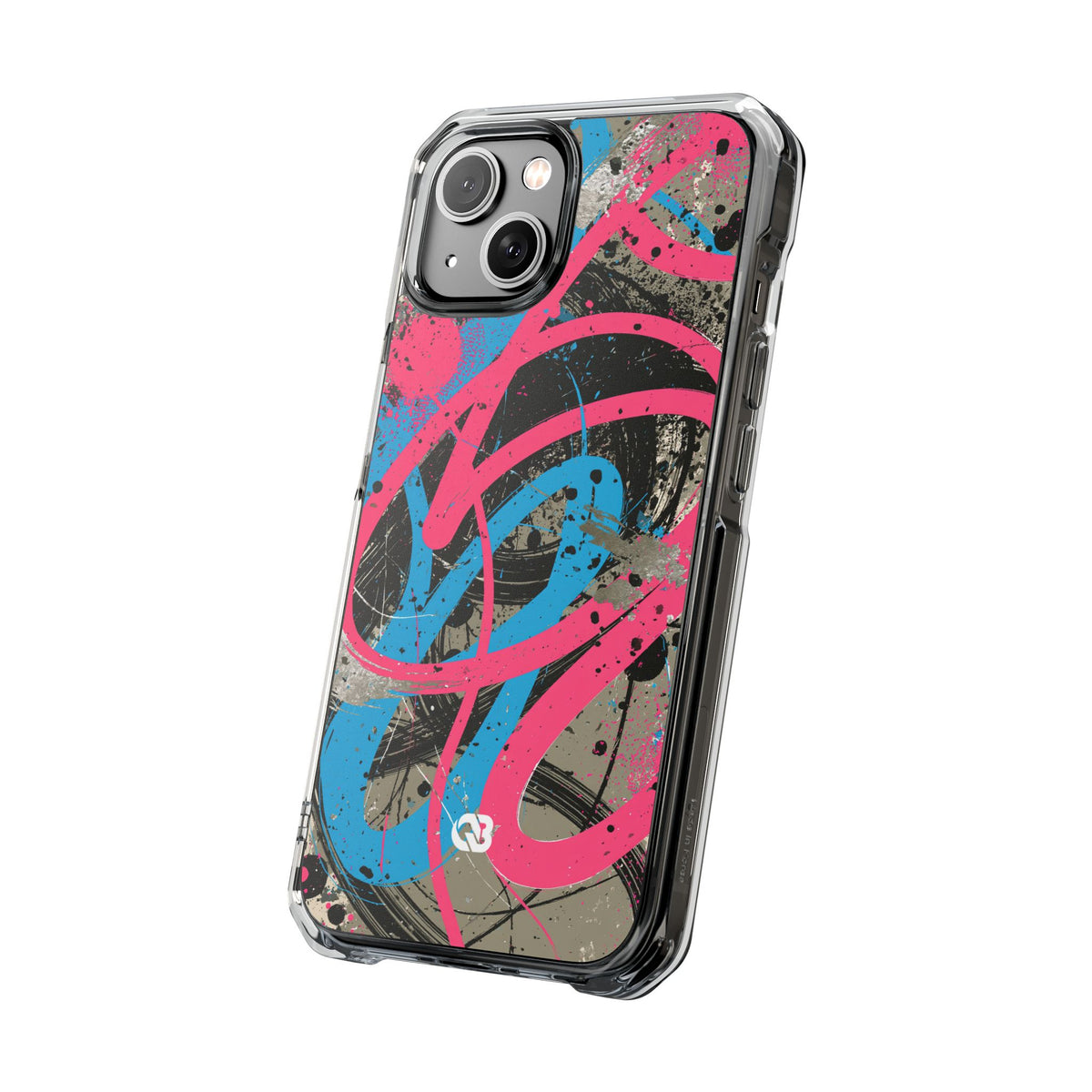 Cyber Splatter Flow · Clear Impact Magnetic Phone Case for iPhone · Pink