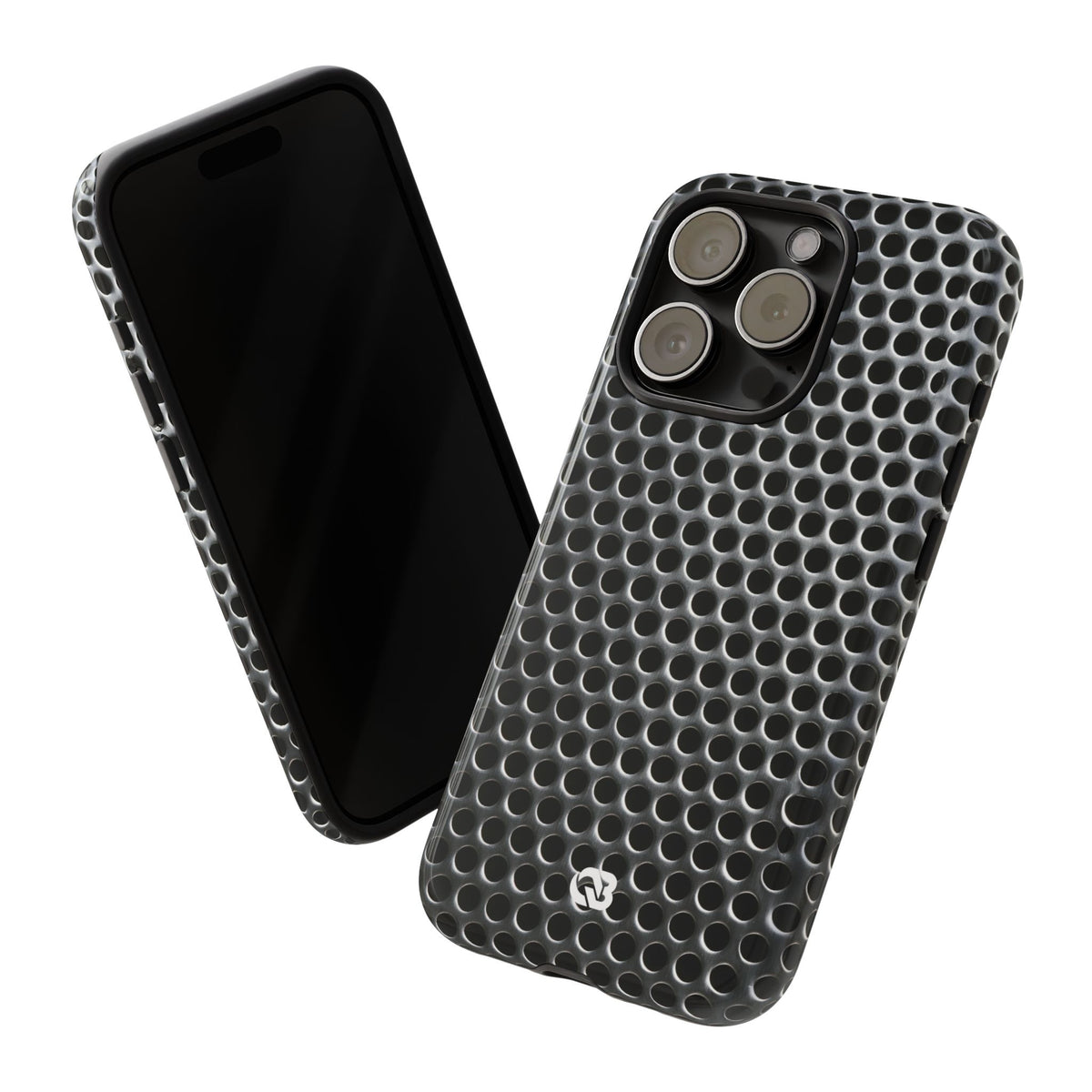 Brushed Perforated Steel · Tough Phone Case for iPhone · Silver