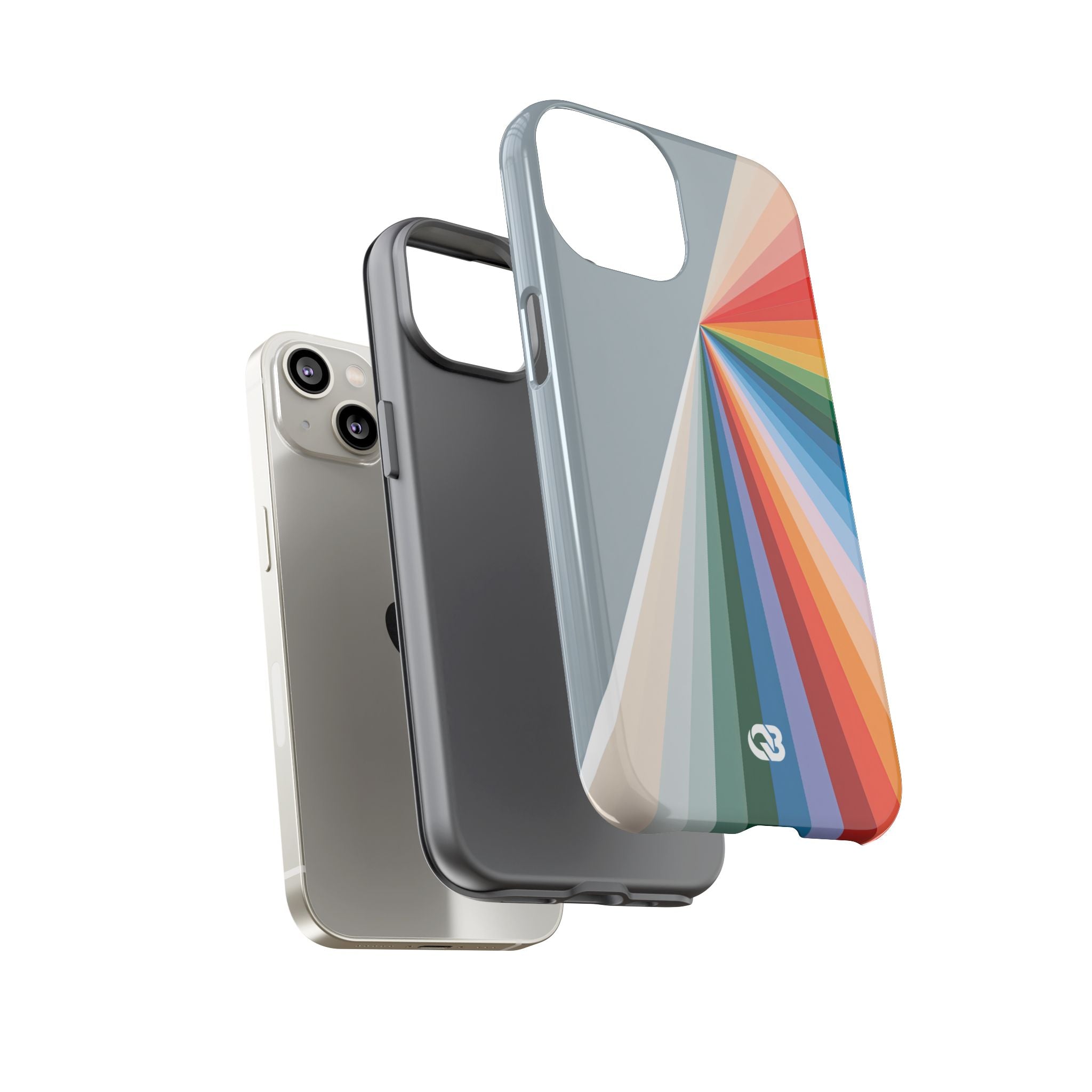 Grey Tough Phone Case for iPhone - Slate Prism Burst