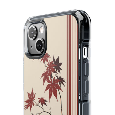 Red Impact MagSafe Phone Case for iPhone - Crimson Momiji Stripe