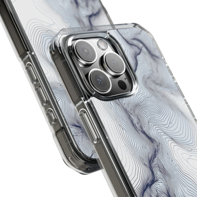 White Impact MagSafe Phone Case for iPhone - Nordic Ridge Topo