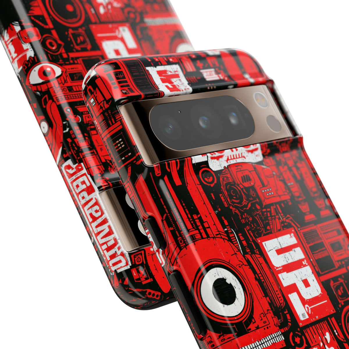 Neo Mecha Collage · Tough Phone Case for Pixel ·  Red