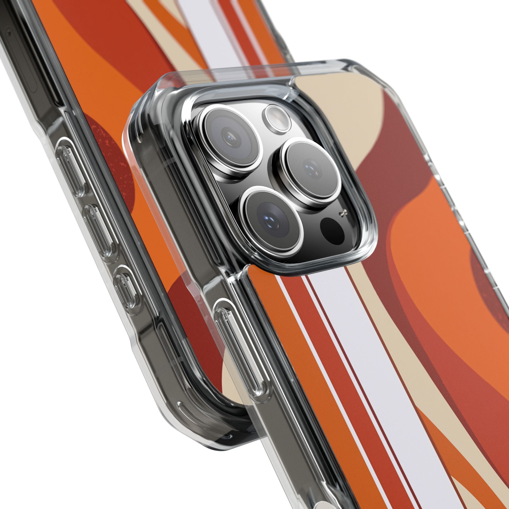 Orange Impact MagSafe Phone Case for iPhone - Terracotta Metro Line