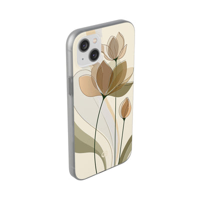Beige Lite Phone Case for iPhone - Muted Ochre Petals