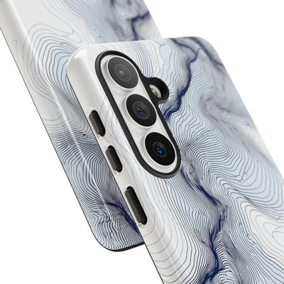 White Tough Phone Case for Samsung - Nordic Ridge Topo