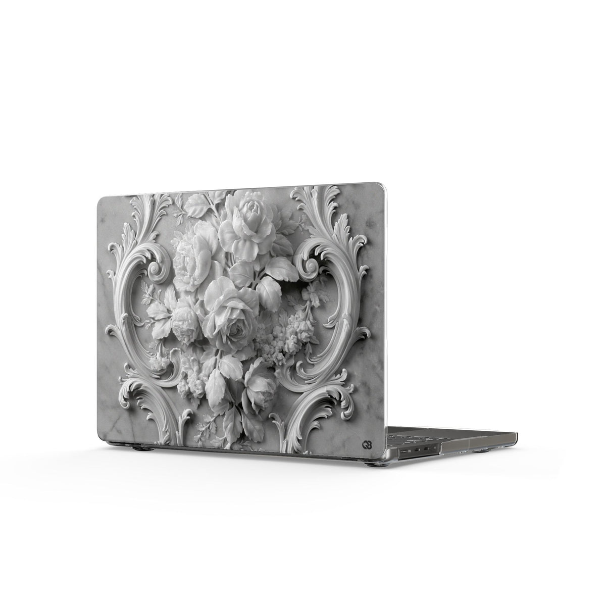Rococo Marble Rose · Clear Hard Case for MacBook · White