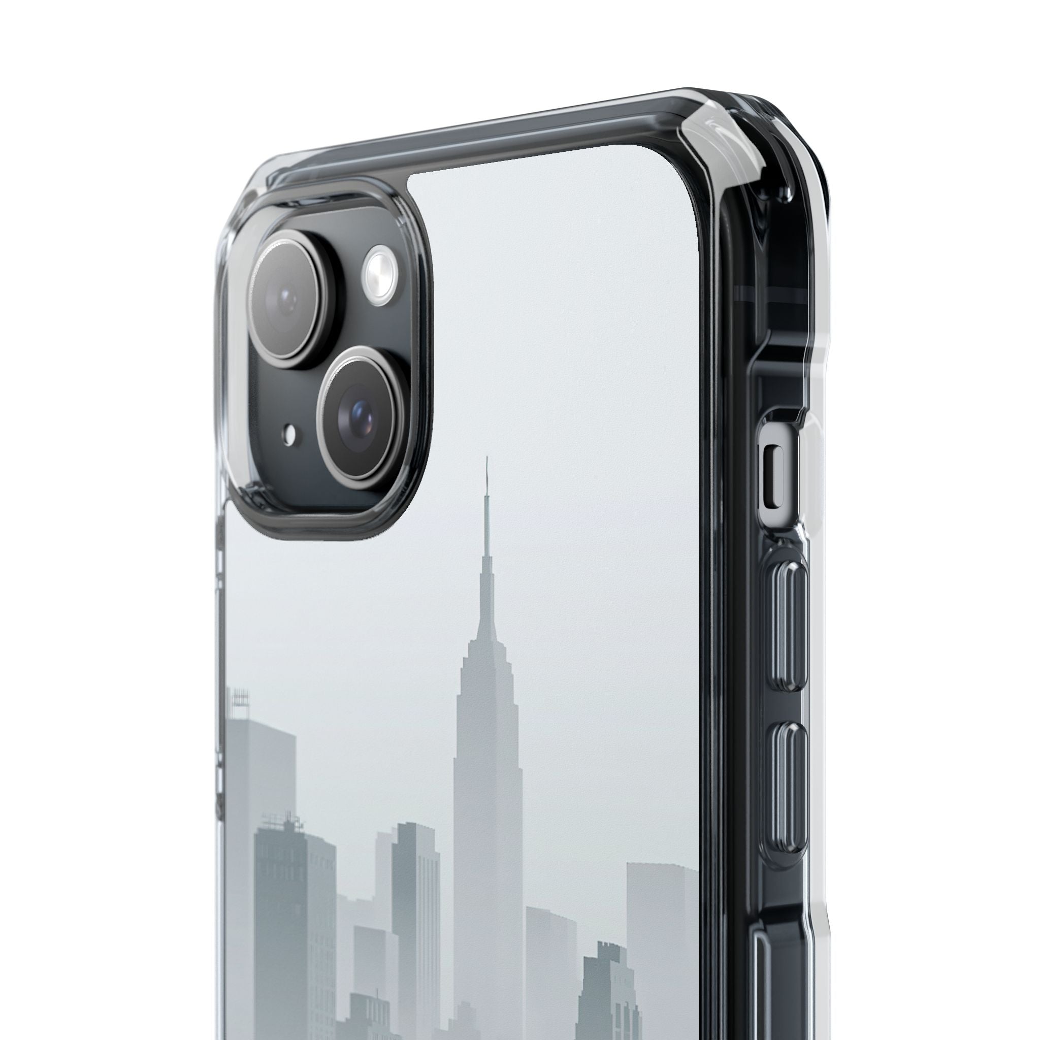 Grey Impact MagSafe Phone Case for iPhone - Steel Mist Skyline
