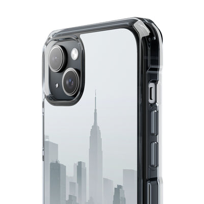 Grey Impact MagSafe Phone Case for iPhone - Steel Mist Skyline