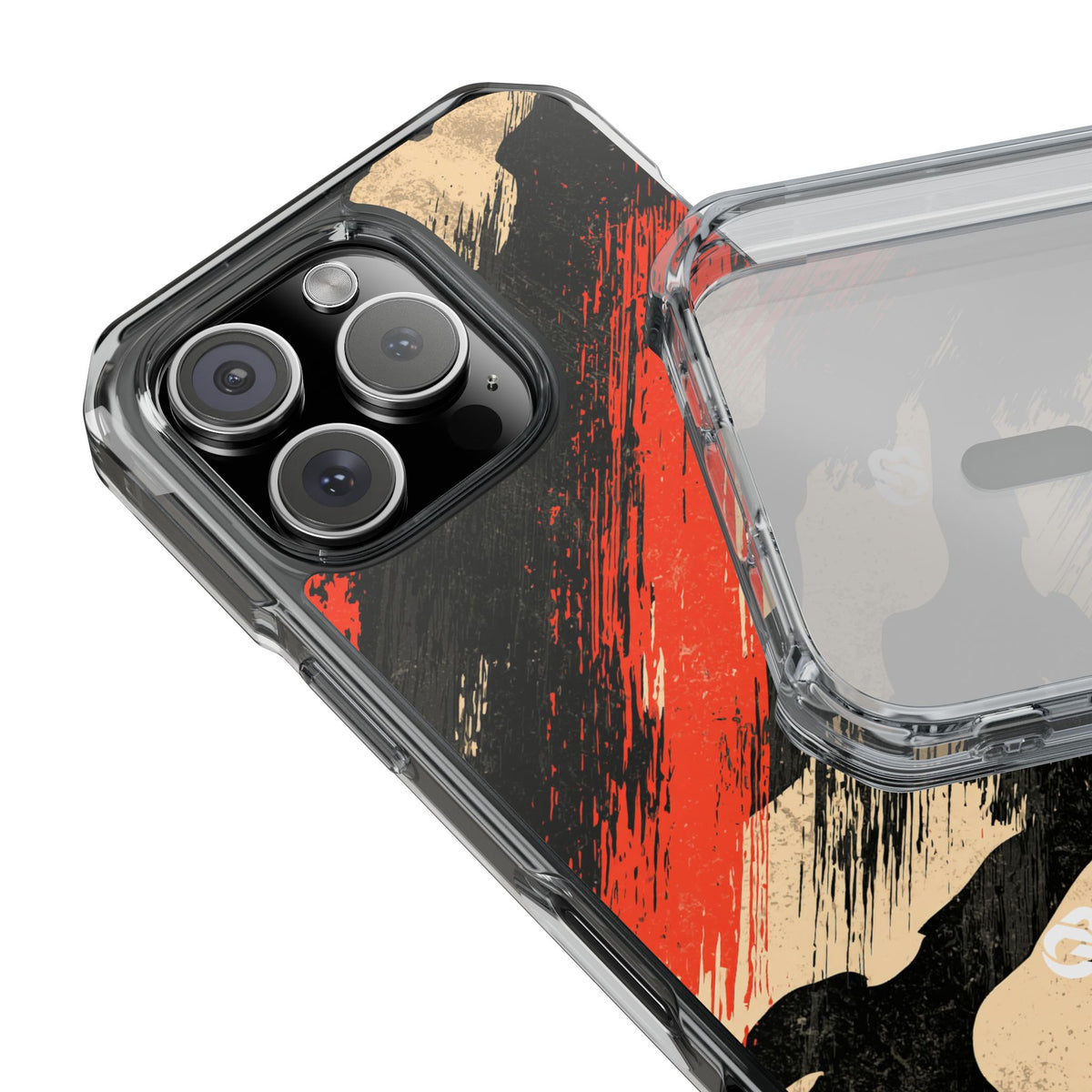 Urban Slash Camo · Clear Impact Magnetic Phone Case for iPhone · Black
