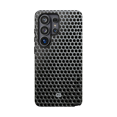 Silver Tough Phone Case for Samsung - Brutalist Steel Mesh