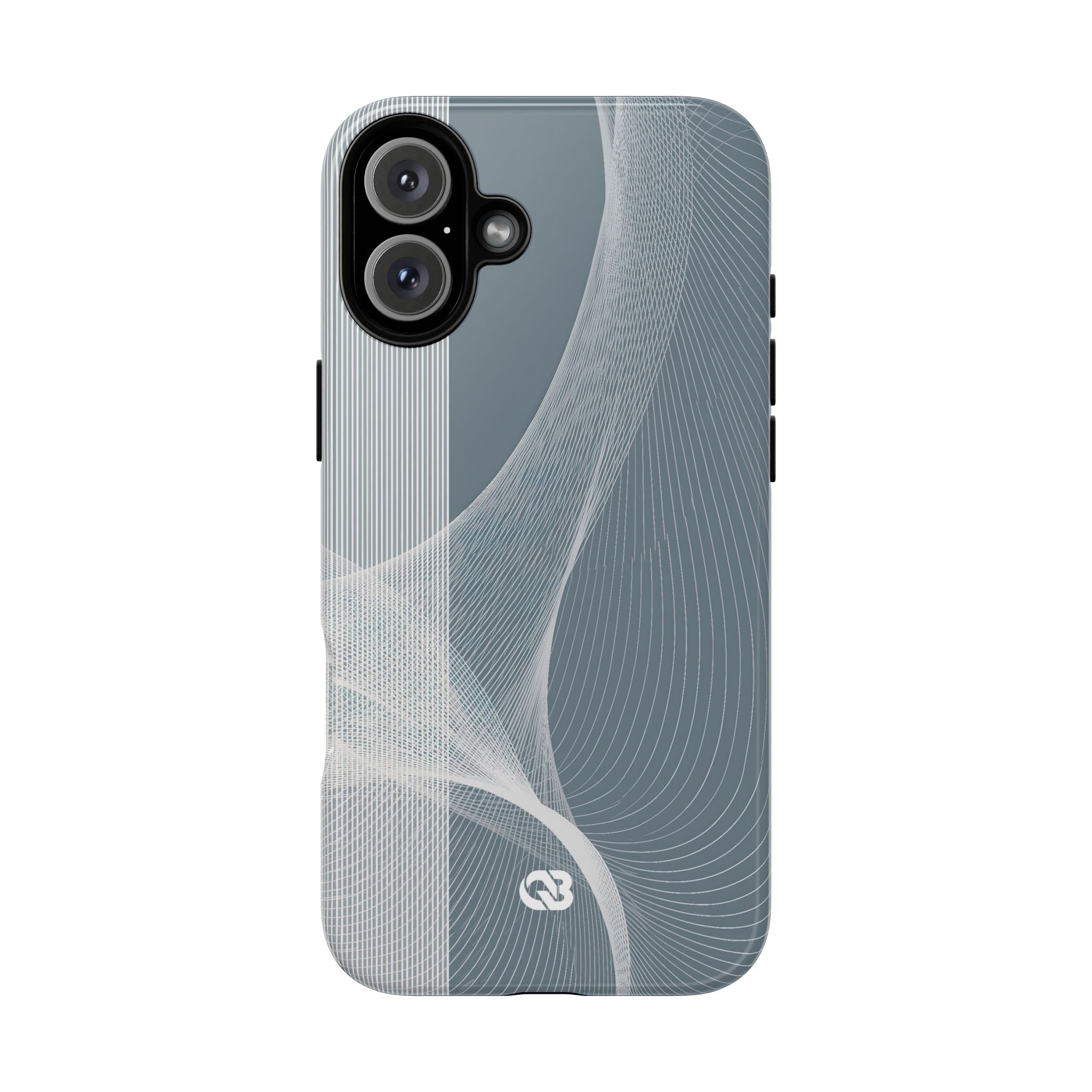 Grey Tough Phone Case for iPhone - Slate Mesh Horizon