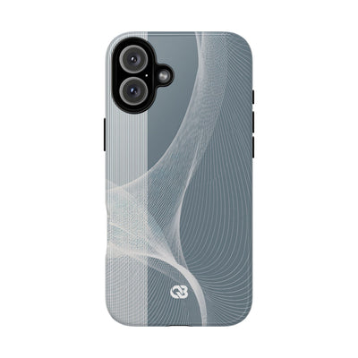 Grey Tough Phone Case for iPhone - Slate Mesh Horizon
