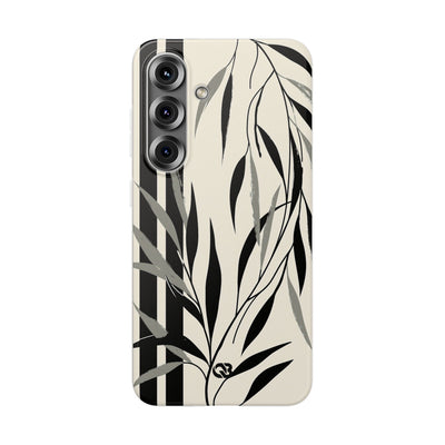Beige Lite Phone Case for Samsung - Soot Leaf Sketch