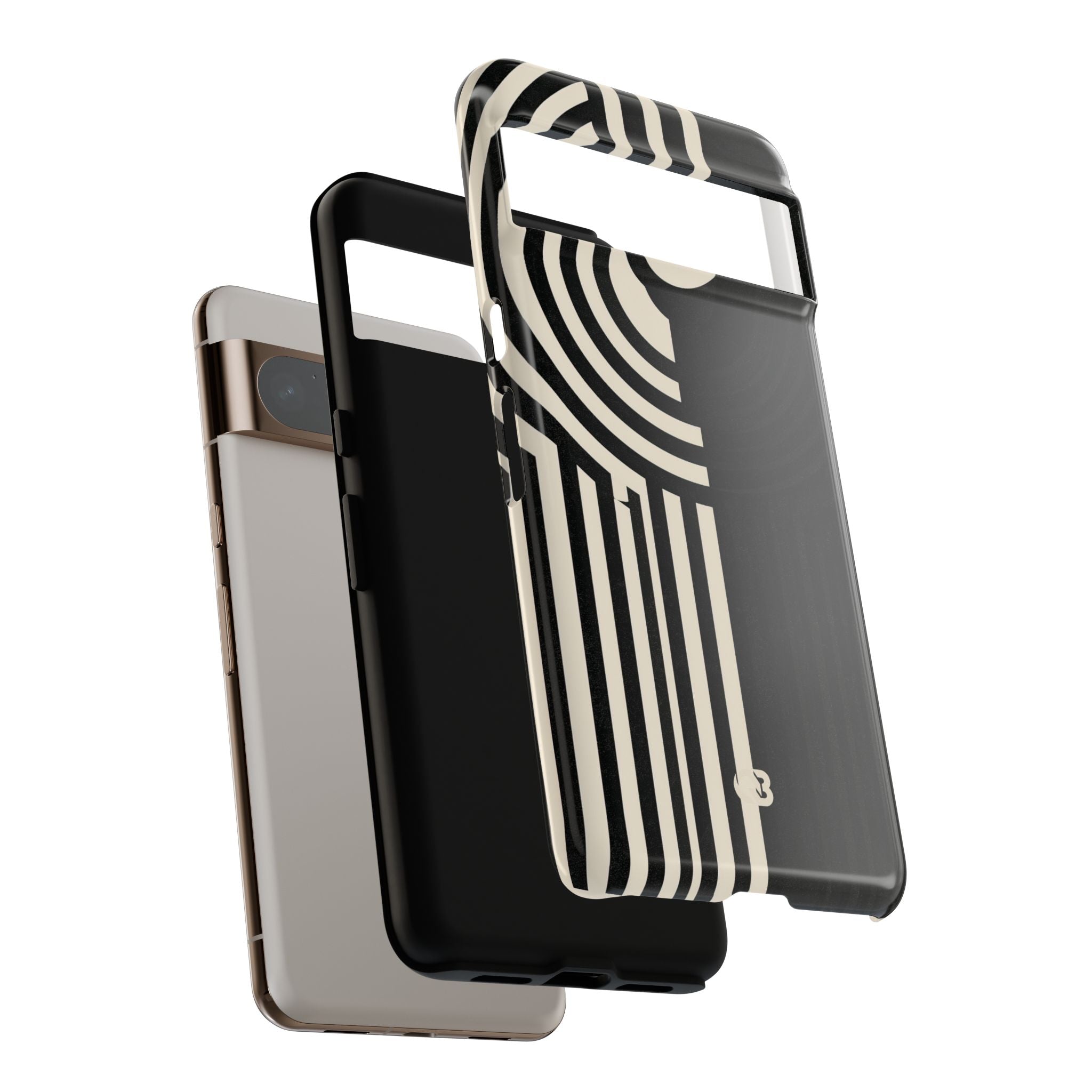 Beige Tough Phone Case for Google Pixel - Monolith Ivory Signal