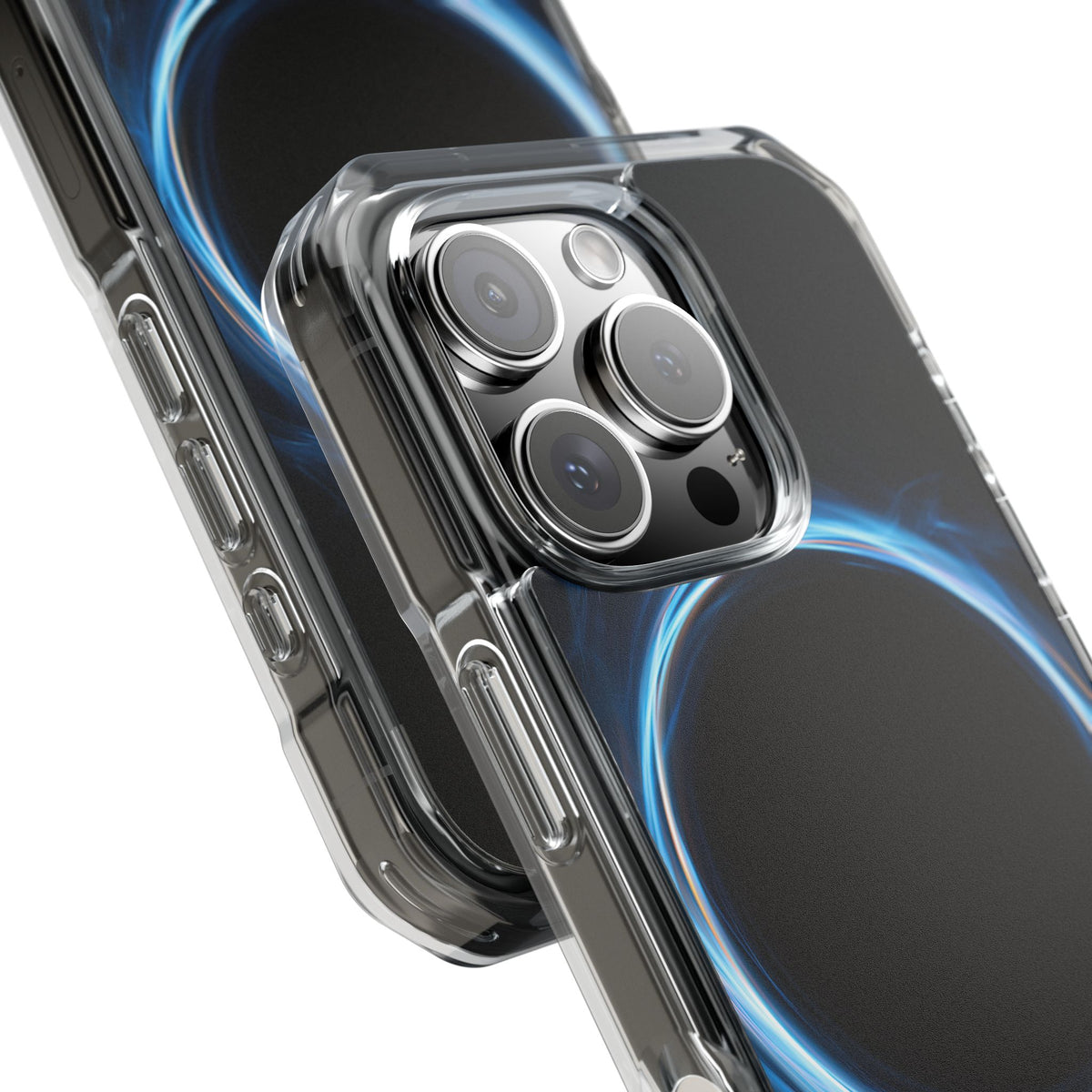 Luminous Corona · Clear Impact Magnetic Phone Case for iPhone · Blue