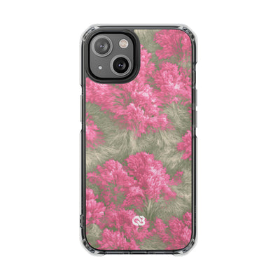 Digital Blossom · Clear Impact Magnetic Phone Case for iPhone · Pink