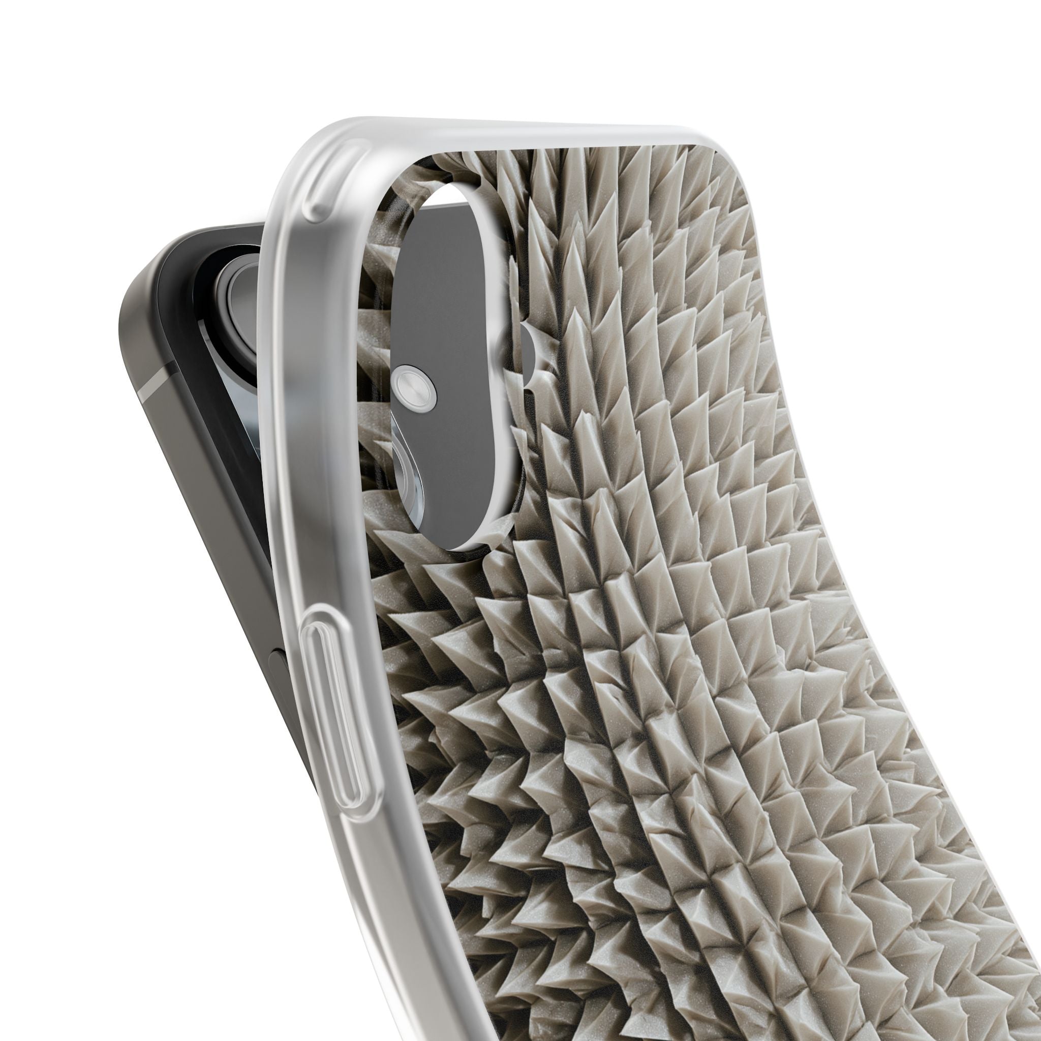 Beige Lite Phone Case for iPhone - Bone Spiked Grid