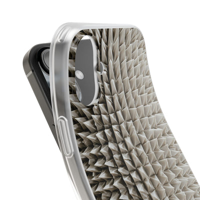 Beige Lite Phone Case for iPhone - Bone Spiked Grid