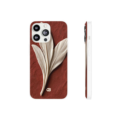 Carved Ivory Plume · Lite Phone Case for iPhone ·  Red