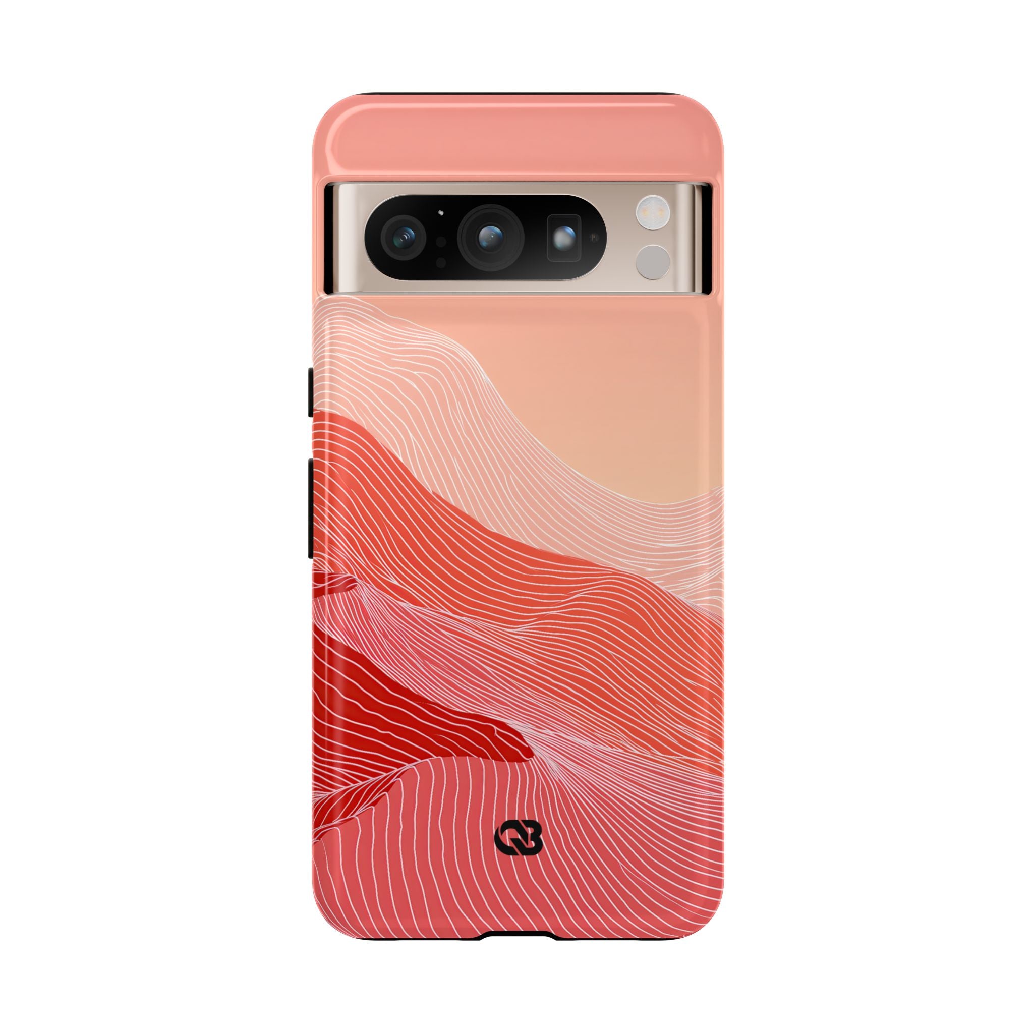 Red Tough Phone Case for Google Pixel - Crimson Ridge Contour