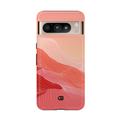 Red Tough Phone Case for Google Pixel - Crimson Ridge Contour