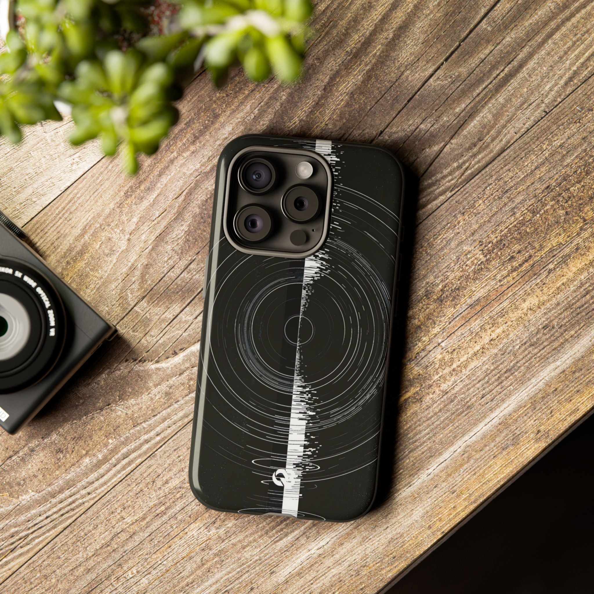 Black Tough Phone Case for iPhone - Obsidian Orbital Signal