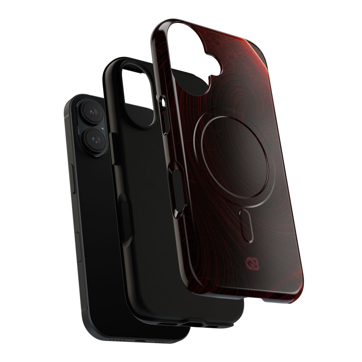 Red Tough 2.0 Magsafe Phone Case for iPhone - Crimson Flare Flux