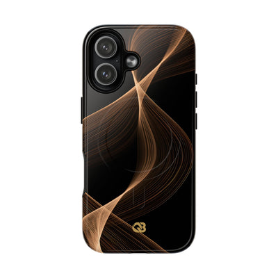 Brown Tough 2.0 Magsafe Phone Case for iPhone - Copper Silk Wave
