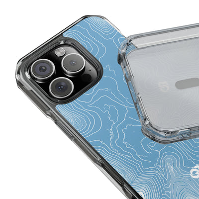 Glacial Basin Topo · Clear Impact Magnetic Phone Case for iPhone · Blue