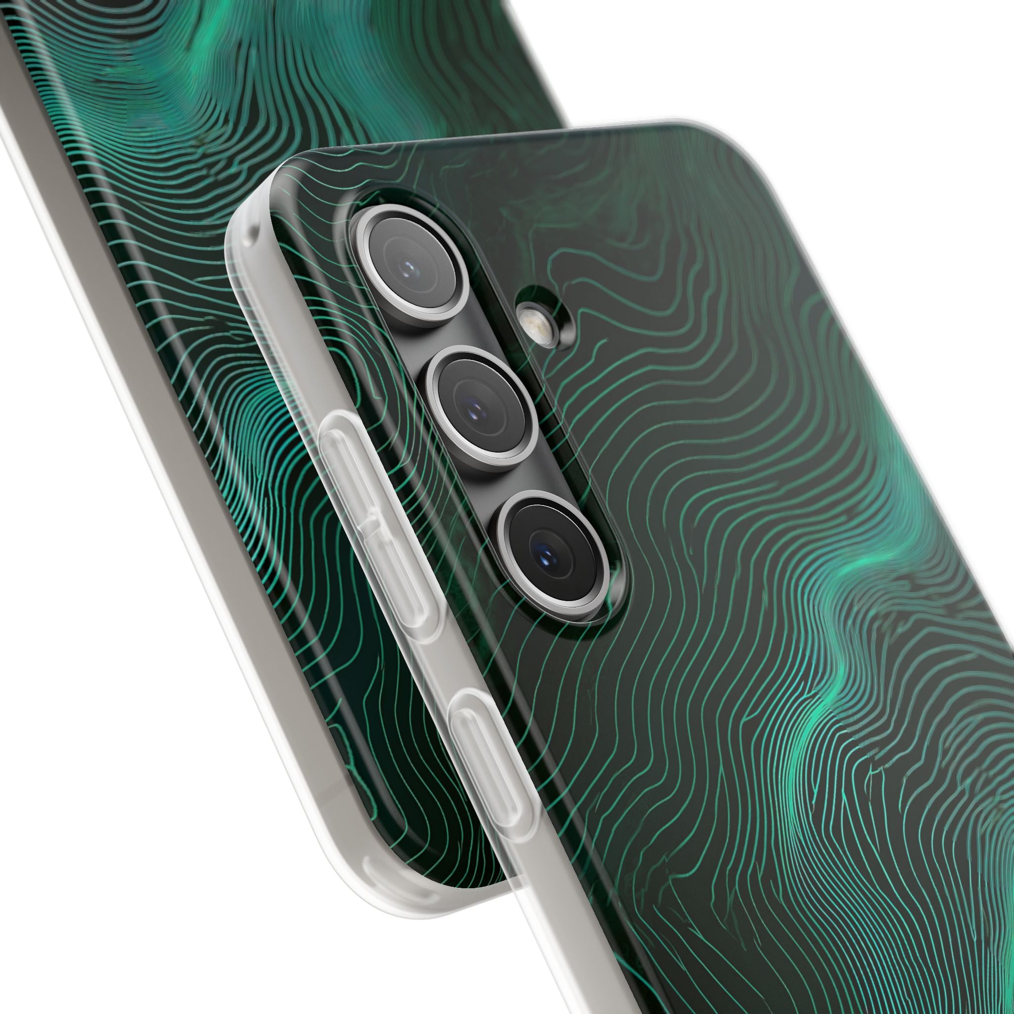 Teal Lite Phone Case for Samsung - Neon Jade Contour
