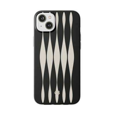 Black Lite Phone Case for iPhone - Ivory Spindle Grid