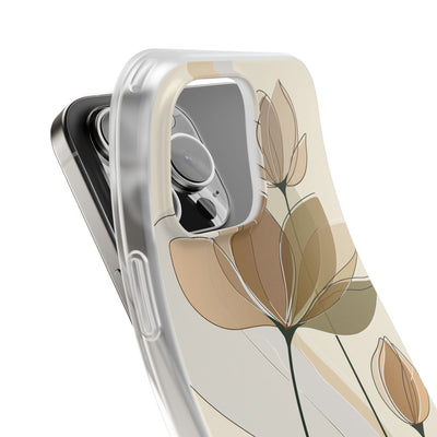 Beige Lite Phone Case for iPhone - Muted Ochre Petals