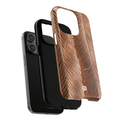 Rose Gold Weave · Tough 2.0 Magnetic Phone Case for iPhone · Brown
