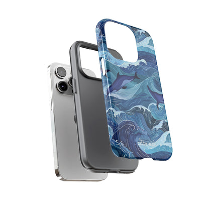 Dolphin Waves iPhone 14 Pro Case - Tough