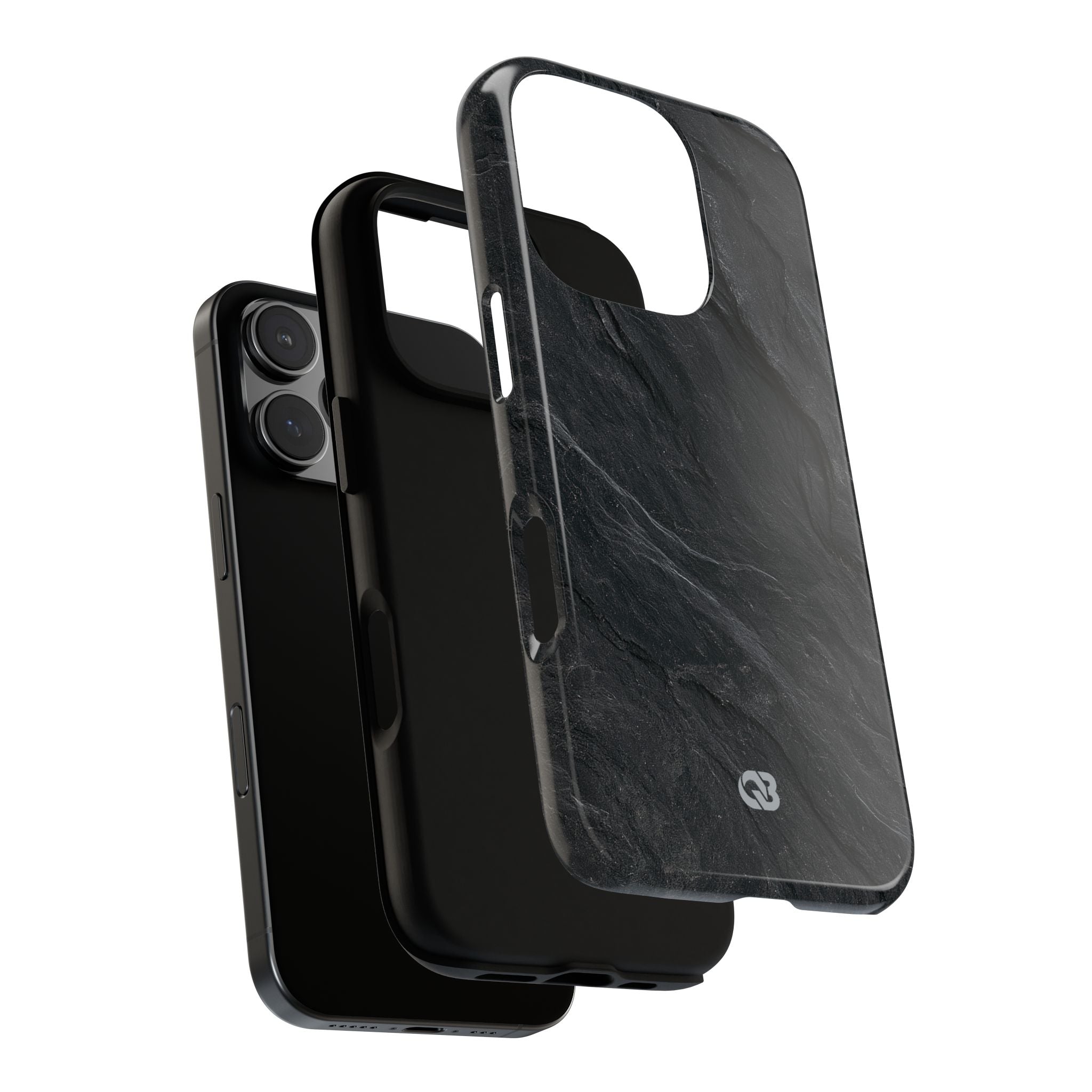 Black Tough Phone Case for iPhone - Midnight Slate Ridge