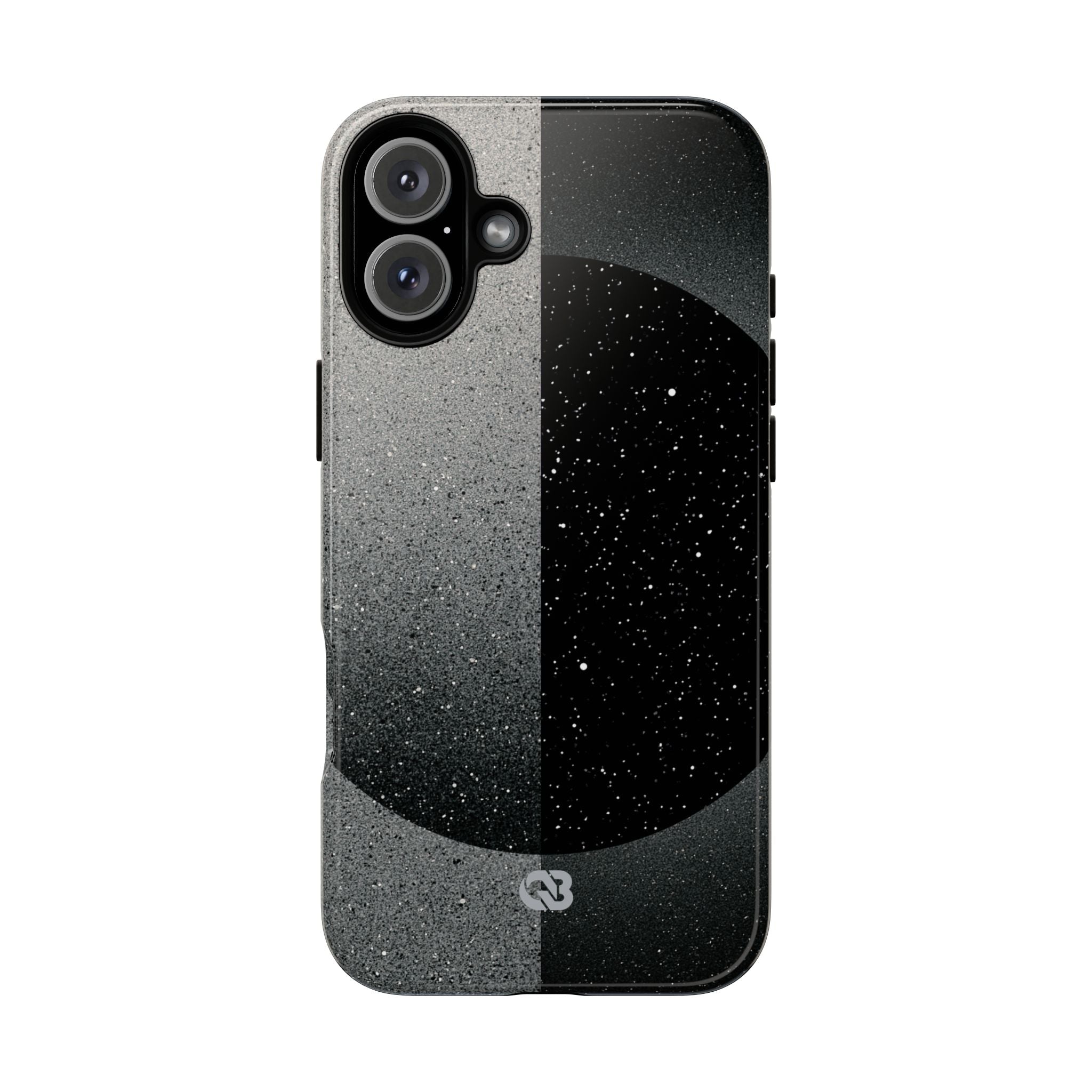 Black Tough Phone Case for iPhone - Lunar Static Orbit