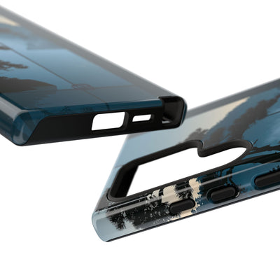 Blue Tough Phone Case for Samsung - Kyoto Mist Pine