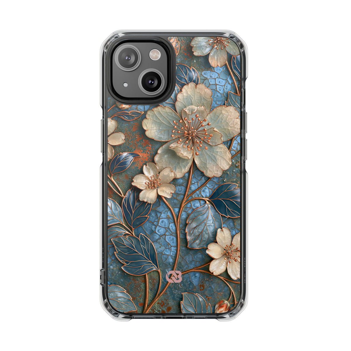 Gilded Blossom Reverie · Clear Impact Magnetic Phone Case for iPhone · Teal