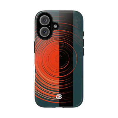 Teal Tough Phone Case for iPhone - Burnt Slate Radial