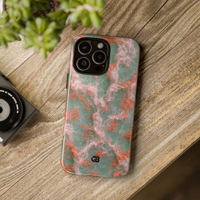 Coral Pixel Matrix · Tough Phone Case for iPhone · Green